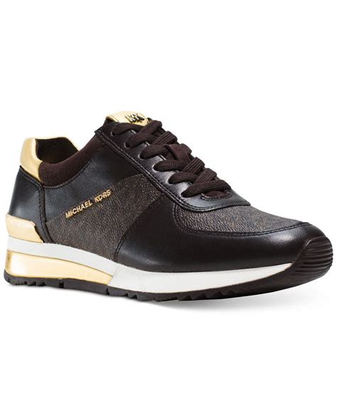 michael kors allie suede leathet sneaker|Allie Logo Leather Sneaker .